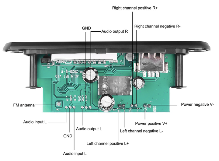 Аудиоплеер автомобильный 6-18В с Bluetooth 5.0 - USB, MP3, WAV, FM-радио, AUX, TF - Фото 9 Аудиоплеер автомобильный 6-18В с Bluetooth 5.0 - USB, MP3, WAV, FM-радио, AUX, TF - изображение 9