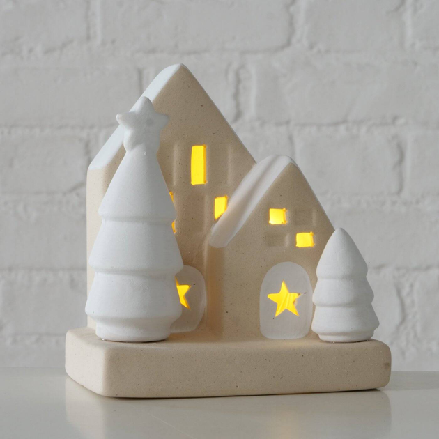Dekoracja świetlna Boltze Home Domek z kamionki z oświetleniem LED 10.5 cm (4066076386659) - obraz 4