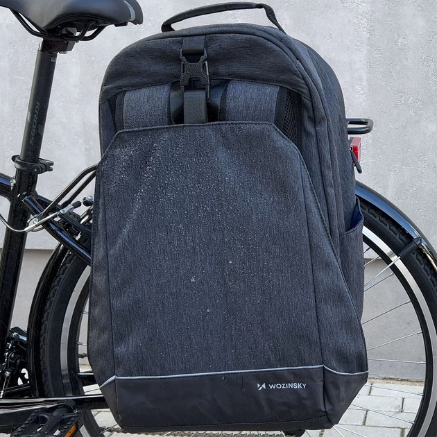Torba rowerowa 2 w 1 Wozinsky plecak WBB33BK na bagaznik 30 l Black (5907769301360) - obraz 8