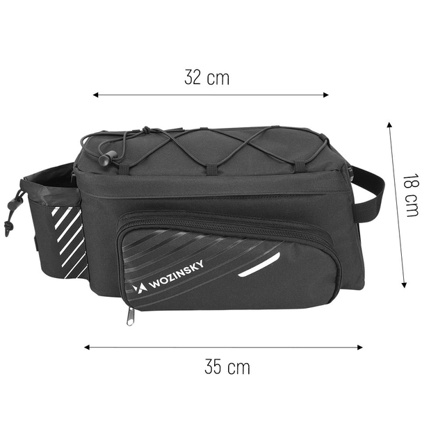 Велосумка Wozinsky WBB22BK на багажник з плечовим ременем 9 л Black (5907769300646) - зображення 4