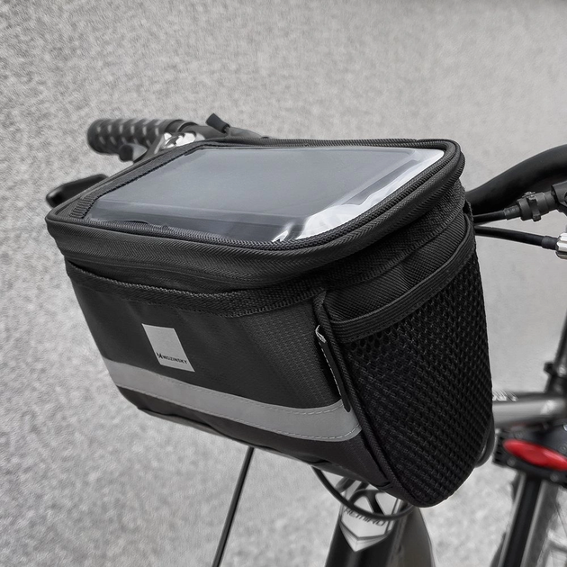 Велосумка Wozinsky WBB12BK на кермо з чохлом для телефону 2 л Black (5907769300516) - зображення 7