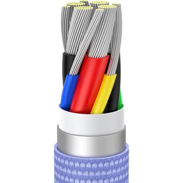 Кабель Baseus Crystal Shine Series Fast Charging Cable Type-C to Type-C 100W 1.2m CAJY000605 Purple - изображение 3