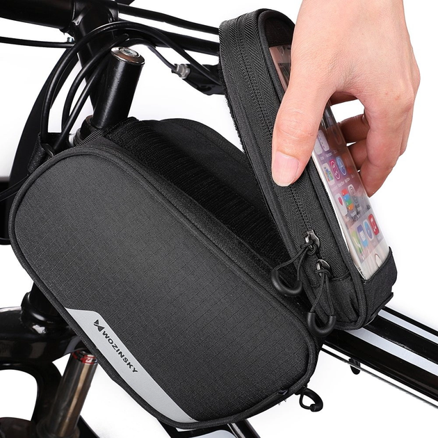 Велосумка Wozinsky WBB7BK на раму зі знімним чохлом для телефону до 6.5" 1.5 л Black (7426825366597) - зображення 5
