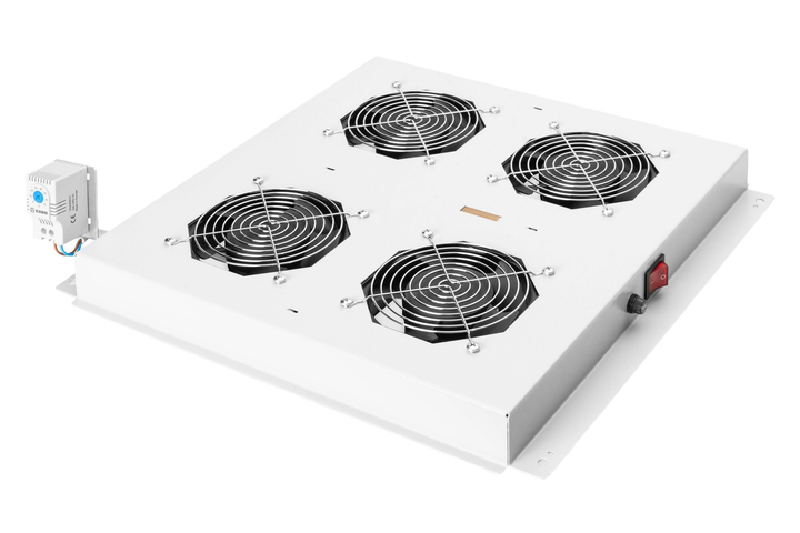 Потолочный блок охлаждения для серверных шкафов Digitus Unique & Varioflex-N 4 x Fans Grey (DN-19 FAN-4-N) - изображение 1