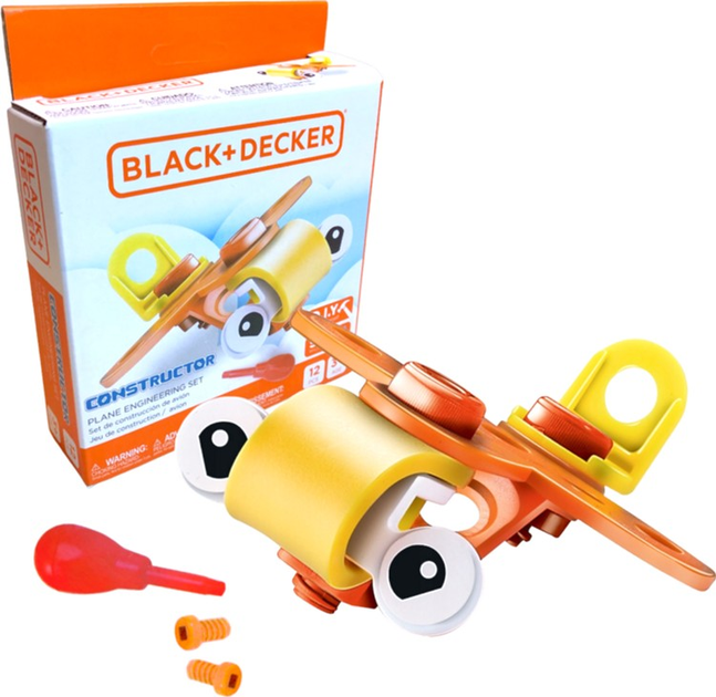 Klocki konstrukcyjne Black+Decker Stanley Jr Samolot do skladania EK038-BD (7290115142488) - obraz 2