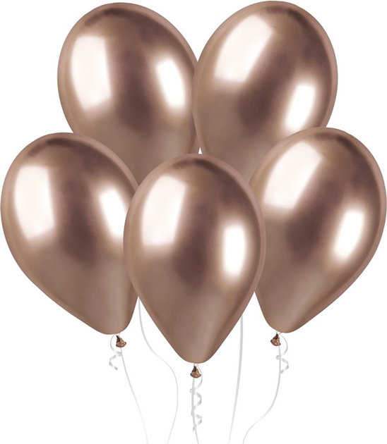 Balony Godan Chromowane GB120 33 cm 50 szt Różowo-złote (8021886129601) - obraz 2