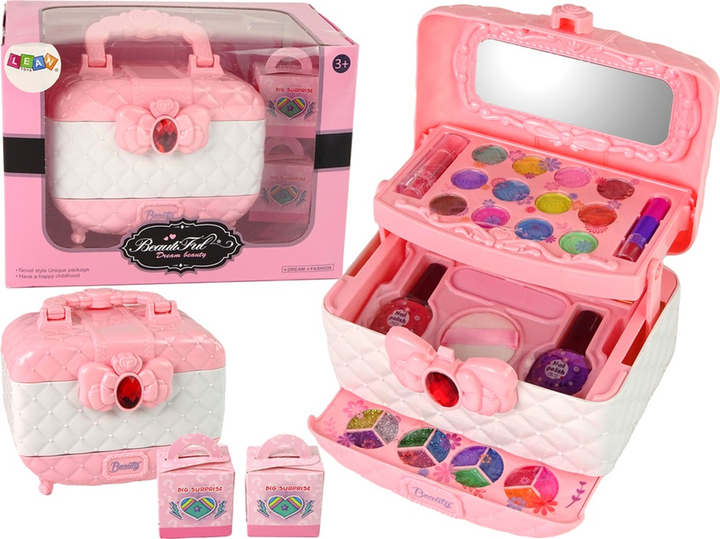 Набір декоративної косметики LEAN Toys в валізі Рожево-білий (5905679073063) - зображення 4