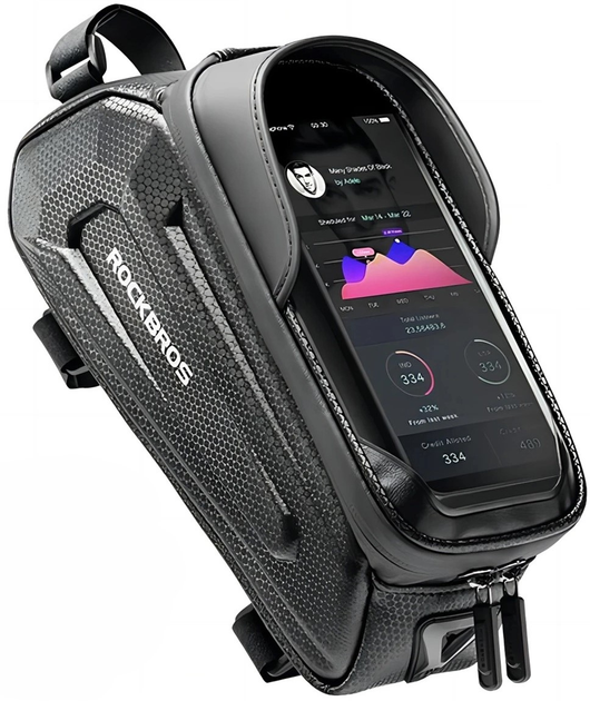 Torba rowerowa RockBros B68-1 na ramę z etui na telefon i pokrowcem na torbę 1.7 l Black (7016802869762) - obraz 1