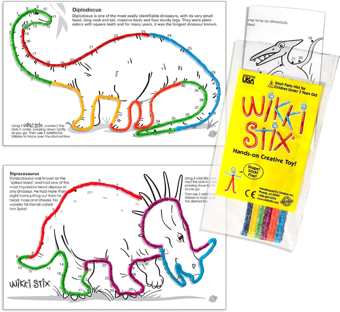 Набір для творчості Wikki Stix Воскові нитки Party Dino (0732204005023) - зображення 2