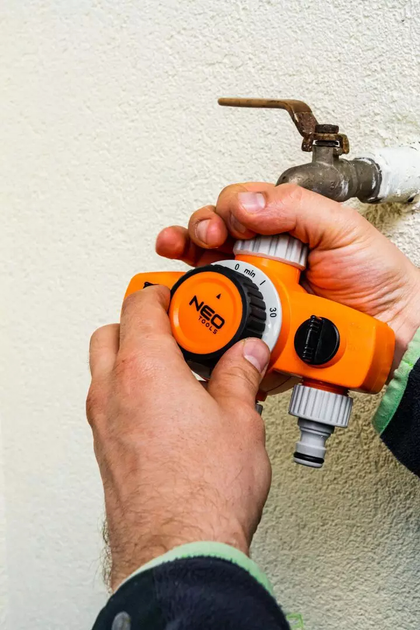 Rozdzielacz NEO Tools 2 wyjścia z blokadą, jedno z wyłącznikiemczasowym 15-750 (5907558464351) - obraz 5