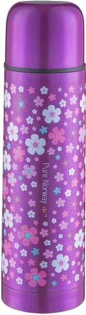 Termos Pure Norway Flower Metallic fioletowy 500 ml (7071673139154) - obraz 1