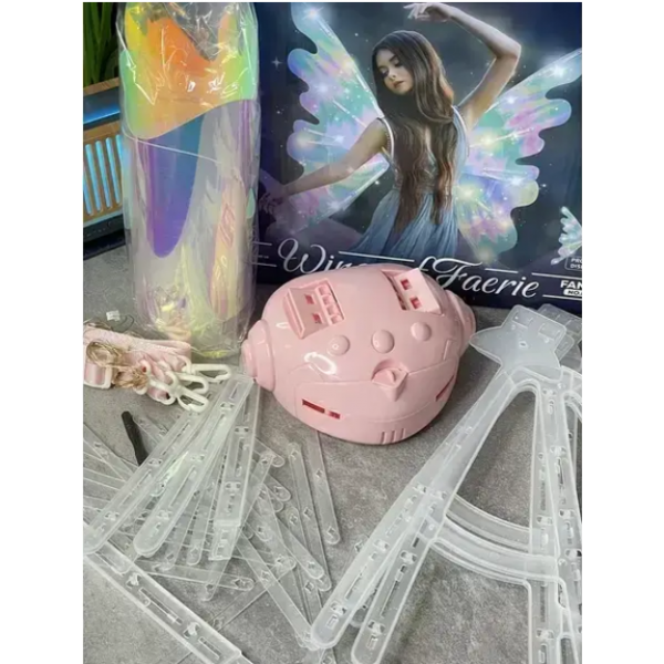 Детские подвижные крылья Феи Wings of faerie 848 TOPA электрические карнавальные крылья на ремешках с подсветкой музыкой и эффектом порхания 65 см - изображение 2