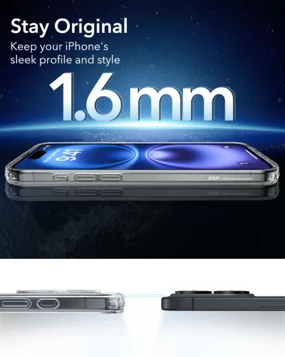 Прозрачный чехол ESR Classic Hybrid Case (HaloLock) Clear для iPhone 16 (1A7670102) - изображение 7