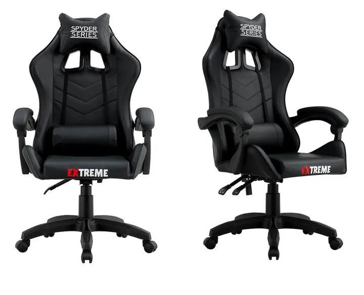 Комп'ютерне крісло екошкіра Extreme Series SPYDER чорний для геймерів та роботи - Фото 3 Комп'ютерне крісло екошкіра Extreme Series SPYDER чорний для геймерів та роботи - зображення 3