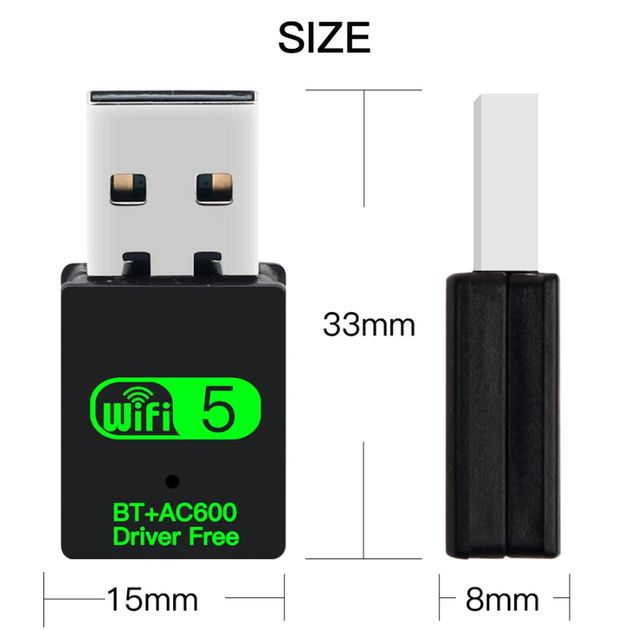 Bluetooth Wi-Fi адаптер для під'єднання ПК або ноутбука до Wi-Fi 2.4/5 ГГц і BT 4.2, 600 Mbps, USB 2.0, Windows - зображення 8