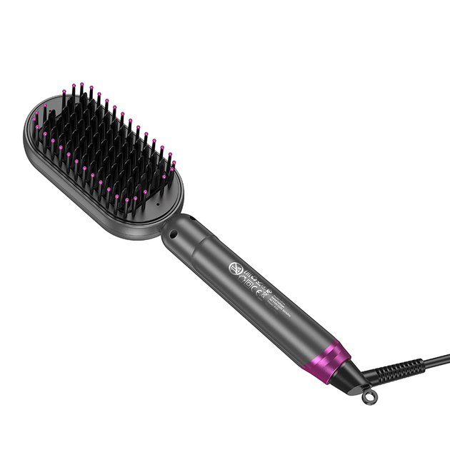 Гребінець для випрямлення волосся з цифровим дисплеєм HOCO HP44 Electric straightening hair comb with digital display(EU) Rose red - Фото 6 Гребінець для випрямлення волосся з цифровим дисплеєм HOCO HP44 Electric straightening hair comb with digital display(EU) Rose red - изображение 6
