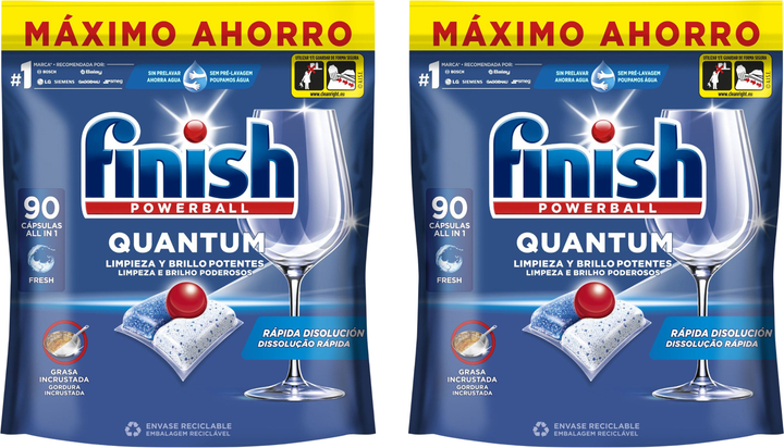 Tabletki do zmywarki Finish Powerball Quantum 2 x 90 szt (8410104915193/2) - obraz 1