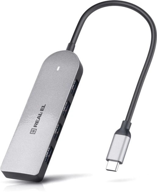USB-хаб Real-El CQ-415 USB 3.0 Space Grey (EL123110001) - Фото 5 USB-хаб Real-El CQ-415 USB 3.0 Space Grey (EL123110001) - изображение 5