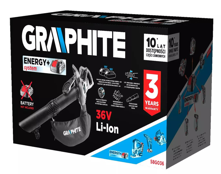 Садовий пилосос Graphite Energy+ 36 В 35 л 58G036 (5902062510068) - зображення 18