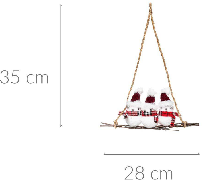 Ozdoba wisząca Atmosphera bałwanki na gałęzi 35 cm (3560237568157) - obraz 2