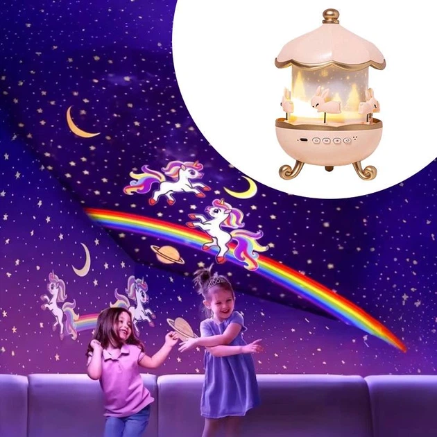 Музыкальный светильник-ночник LED «Карусель зайчиков» Bluetooth +