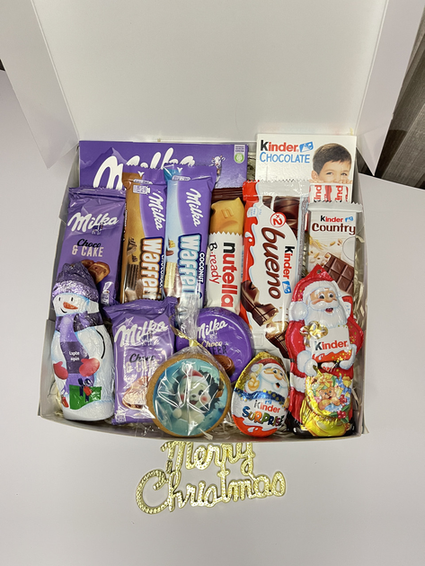 Новогодний подарочный бокс со сладостями Kinder и Milka – купить в ...