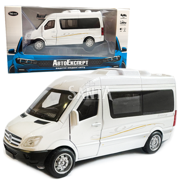 Машинка металева Mercedes-Bens Sprinter CM335 мінівен 1:32 Мерседес-Бенц спринтер біла світло звук відкр всі двері інерція 15*5*7 (ТК-1788) - Фото 1 Машинка металева Mercedes-Bens Sprinter CM335 мінівен 1:32 Мерседес-Бенц спринтер біла світло звук відкр всі двері інерція 15*5*7 (ТК-1788) - зображення 1