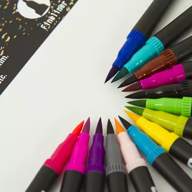 Набор маркеров для рисования и скетчинга 72 цвета, двусторонние маркеры FineLiner Brush Markers Pens, Кисть лайнер для акварели - изображение 5
