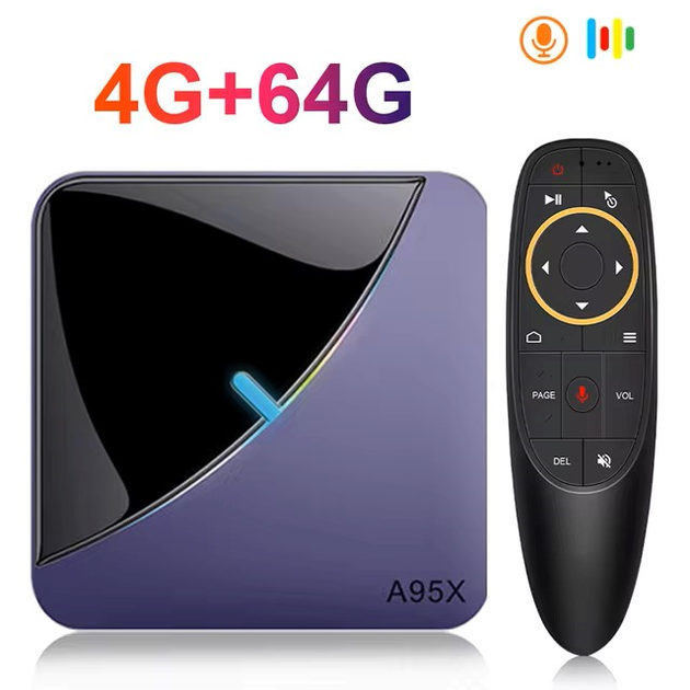 Смарт ТВ приставка A95X F3 Air II 4/64Gb Amlogic S905Y4, медіаплеєр 4K HDR, налаштування Android ATV 11 у подарунок, YouTube та фільми без реклами - зображення 3