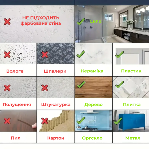 Гачок металевий для кухні та вани з клейкою прозорою основою 6*6см, багатофункціональний крючок самоклейка, набір 4шт - зображення 8