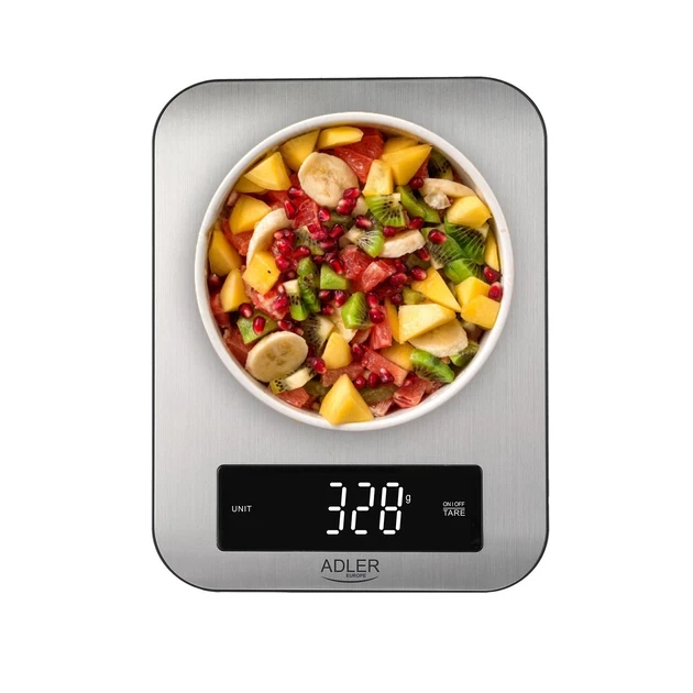 Весы кухонные Adler AD-3174 INOX - LED Серебристый - изображение 6