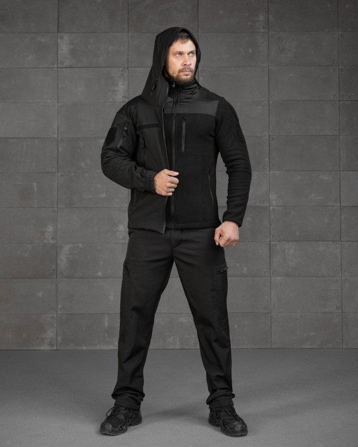 Тактичний зимовий костюм 3в1 Police SoftShell штани+куртка+кофта 2XL чорний (89848) - зображення 1