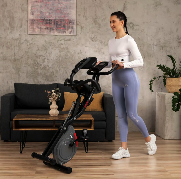 Велотренажер Hop-Sport HS-3030X Apeks X-Bike серый - изображение 10