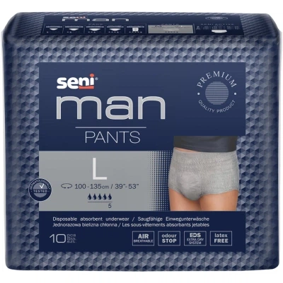 Підгузки для дорослих Seni Man Pants Large 10 шт (5900516800550) - Фото 1 Підгузки для дорослих Seni Man Pants Large 10 шт (5900516800550) - зображення 1