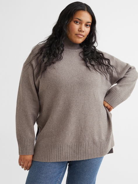 Свитер вязаный теплый женский H&M 1018076005c14 3XL Серый (KC1000000042641) - изображение 1