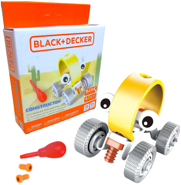 Samochód terenowy Black+Decker Stanley Jr zabawka edukacyjna do składania EK041-BD (7290115142518) - obraz 2