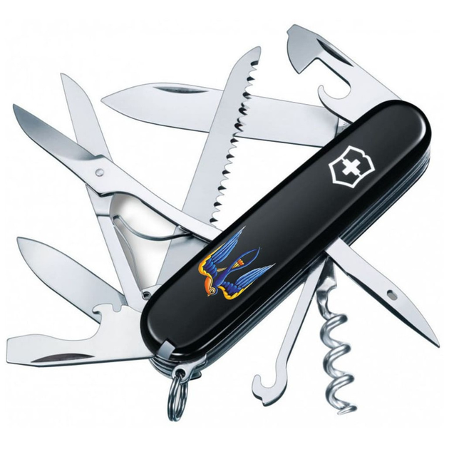 Ніж Victorinox Huntsman Ukraine 91 мм Чорний Тризуб-Ластівка (1.3713.3_T1230u) - изображение 1