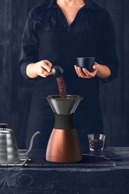 Zestaw do parzenia kawy Asobu Pour Over 1 L z termosem Copper (PO300 COPPER/BLACK) - obraz 6