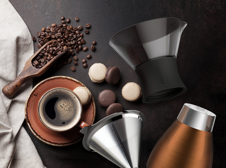 Zestaw do parzenia kawy Asobu Pour Over 1 L z termosem Copper (PO300 COPPER/BLACK) - obraz 10
