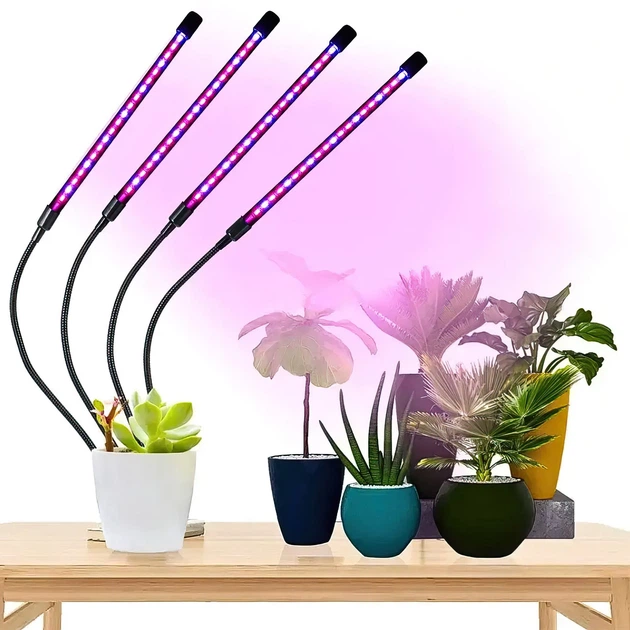 Гибкая светодиодная Фитолампа Grow Light 7819 для выращивания комнатных растений полный спектр фитосветильник для комнатных цветов, рассады, орхидей на 4 лампы USB 0042286 - изображение 9
