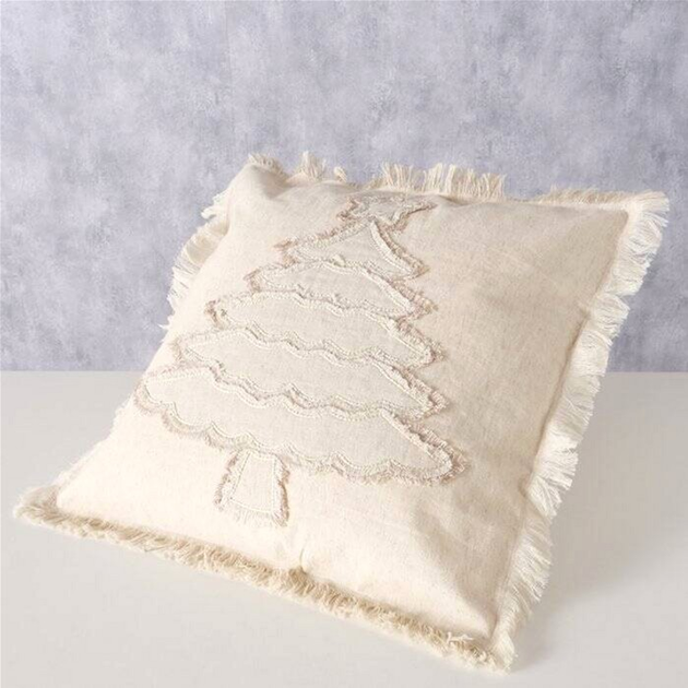 Бавовняна подушка Boltze Home Softly з ялинкою і китицями 50 x 50 см (4066076410200) - зображення 3