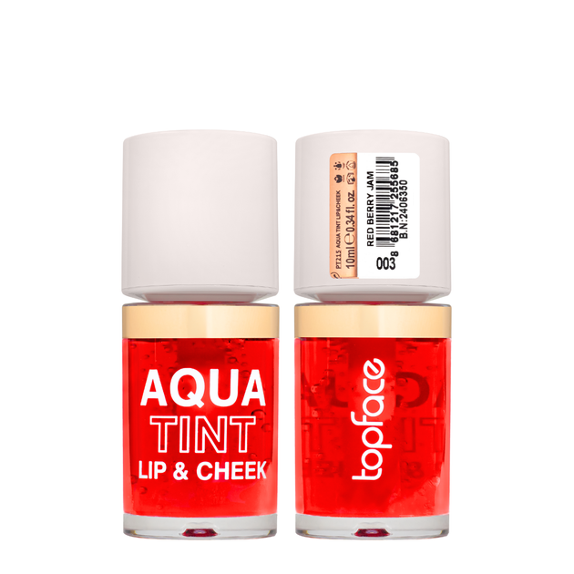 Рідка помада тинт для губ та щік topface Aqua Tint Lip & Cheek на водній основі 10 мл (РТ215), 03 Red Berry Jam Кораловий - Фото 4 Рідка помада тинт для губ та щік topface Aqua Tint Lip & Cheek на водній основі 10 мл (РТ215), 03 Red Berry Jam Кораловий - изображение 4