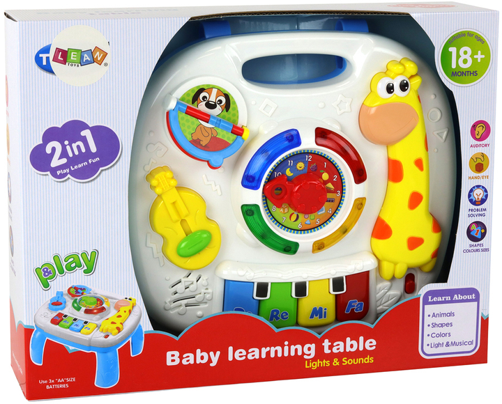 Stolik interaktywny LEAN Toys 2 w 1 Żyrafa (5905991002529) - obraz 1