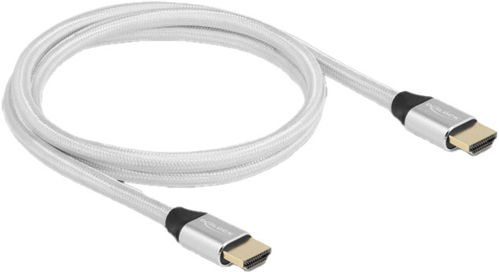 Ultra szybki kabel Delock HDMI-Kabel 48 Gbps 8K 60Hz Silver 1 m (4043619853663) - obraz 2