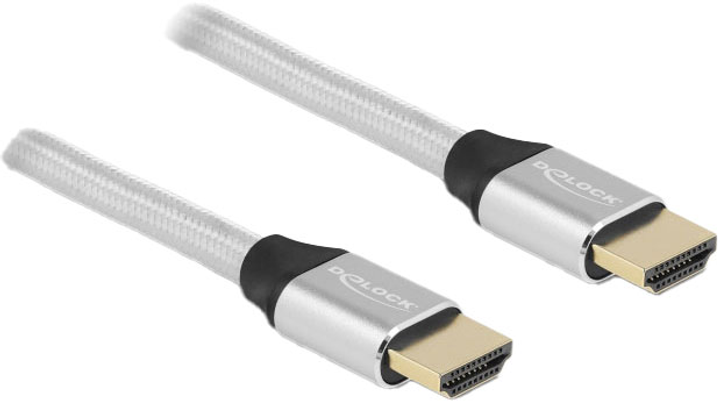 Надшвидкий кабель Delock HDMI-Кабель 48 Gbps 8K 60Гц Silver 3 м (4043619853687) - зображення 1