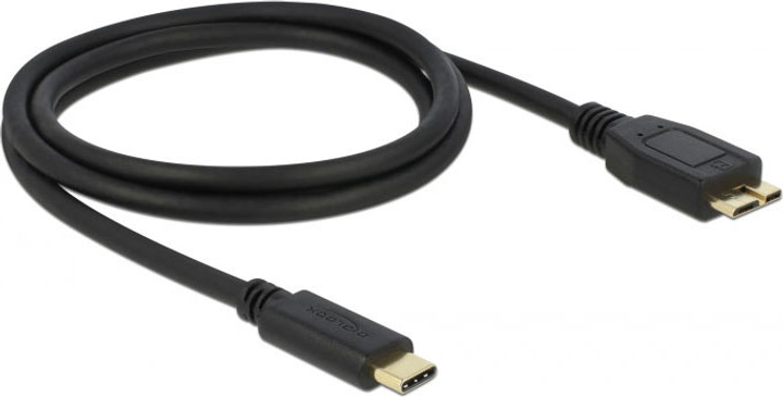 Кабель Delock USB 3.2 USB Type-C male на USB тип Micro-B male Black 1 м (4043619836772) - зображення 2