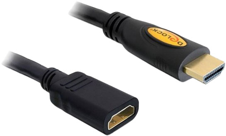 Kabel Delock przedłużający High Speed HDMI z Ethernetem męski - żeński Black 1 m (4043619830794) - obraz 1