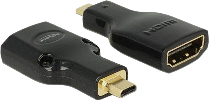 Adapter Delock micro HDMI-D do HDMI-A 4K High Speed HDMI z Ethernetem (4043619656646) - obraz 1