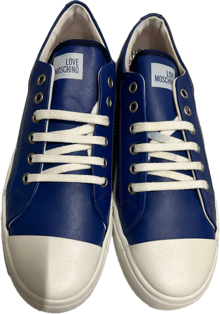 Trampki damskie skorzane Love Moschino JA15473G0EIE-0705 40 Granatowe (8054400663909) (955555901017945) - Outlet - obraz 4