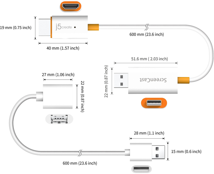 Adapter bezprzewodowy do wyświetlacza J5create ScreenCast HDMI JVAW56-N - obraz 2